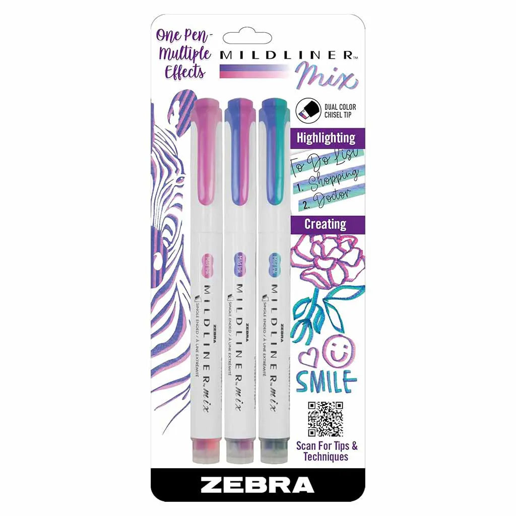 Mildliner Mix Pen Sets, 3-Color Cool Set