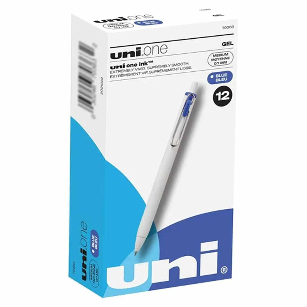 uniball one Retractable Gel Pens, .7mm - Blue