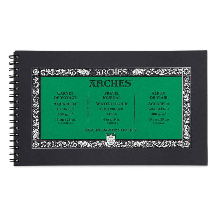 Arches Watercolor Block White Natural Travel Journal  140lb Cold Press, 6in x 10in
