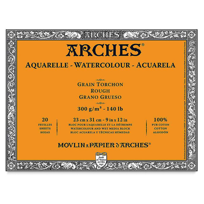 Arches Watercolor Block White Natural Travel Journal  140lb Rough, 23cm x 31cm