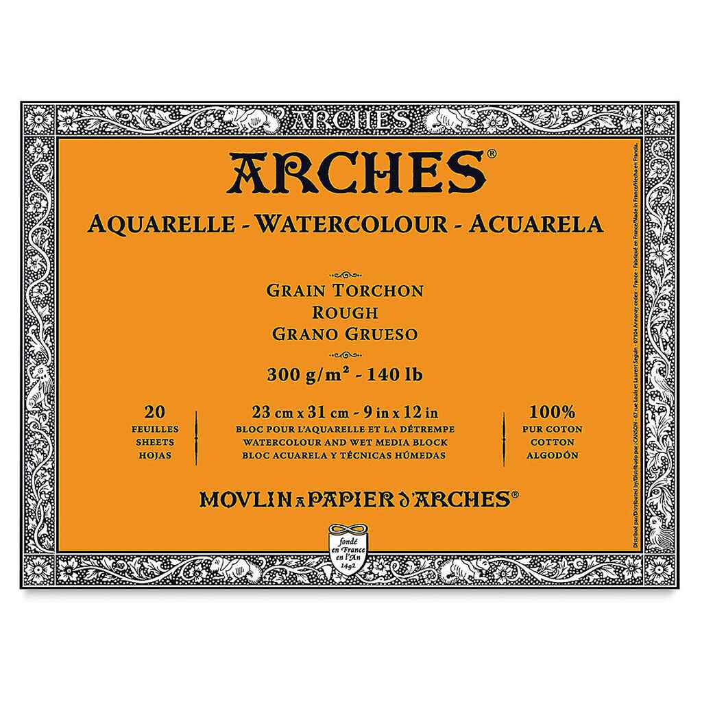 Arches Watercolor Block White Natural Travel Journal  140lb Rough, 23cm x 31cm