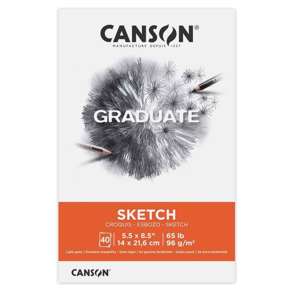 Canson Graduate Sketch Pad 5.5in x 8.5in, 40 Sheets