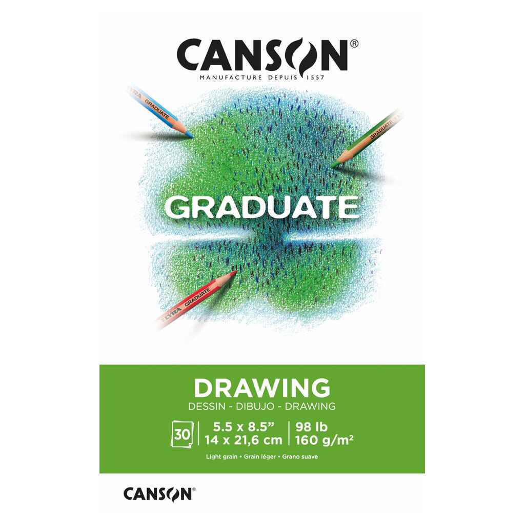 Canson Graduate Drawing Paper Pad 5.5in x 8.5in, 30 Sheets