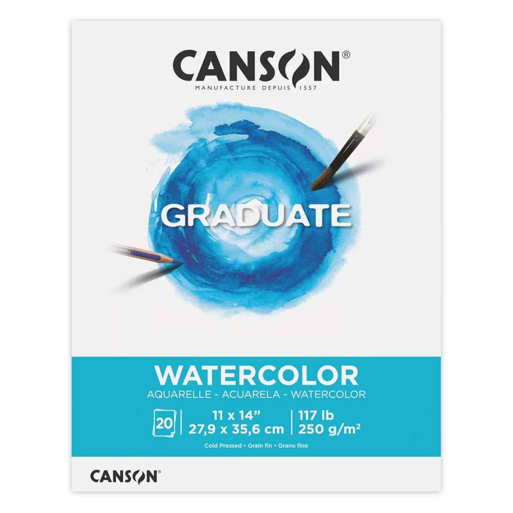 Canson Graduate Watercolor Pad 11in x 14in, 20 Sheets