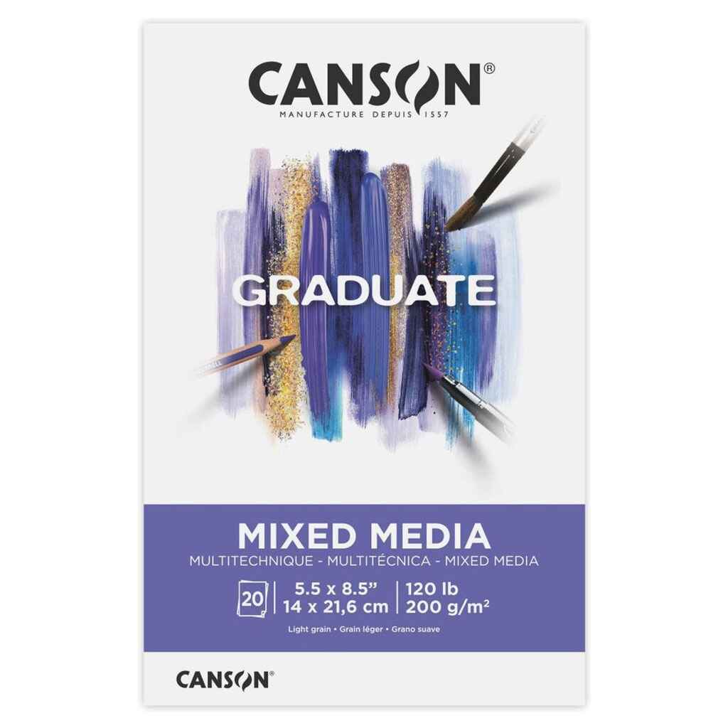 Canson Graduate Mixed Media Pad 5.5in x 8.5in, 20 Sheets