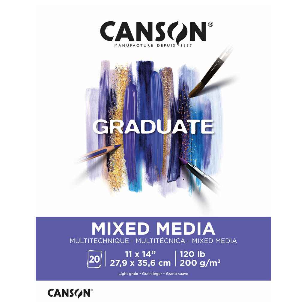 Canson Graduate Mixed Media Pad 11in x 14in, 20 Sheets