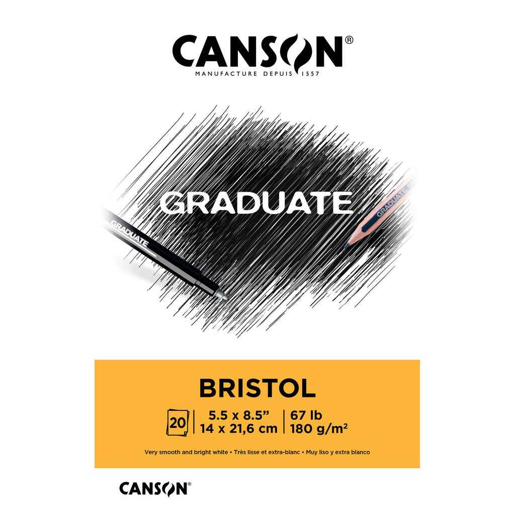 Canson Graduate Bristol Pad 5.5in x 8.5in, 20 Sheets
