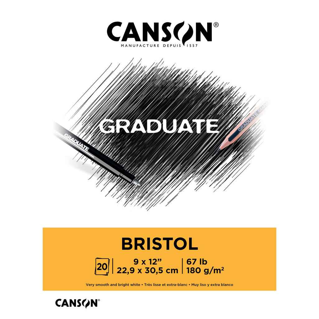 Canson Graduate Bristol Pad 9in x 12in, 20 Sheets