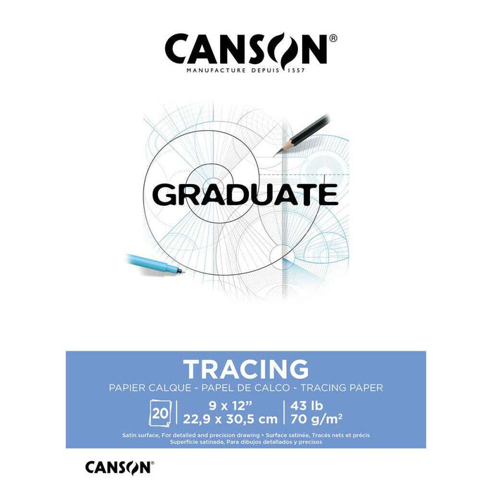Canson Graduate Tracing Pad 9in x 12in, 20 Sheets