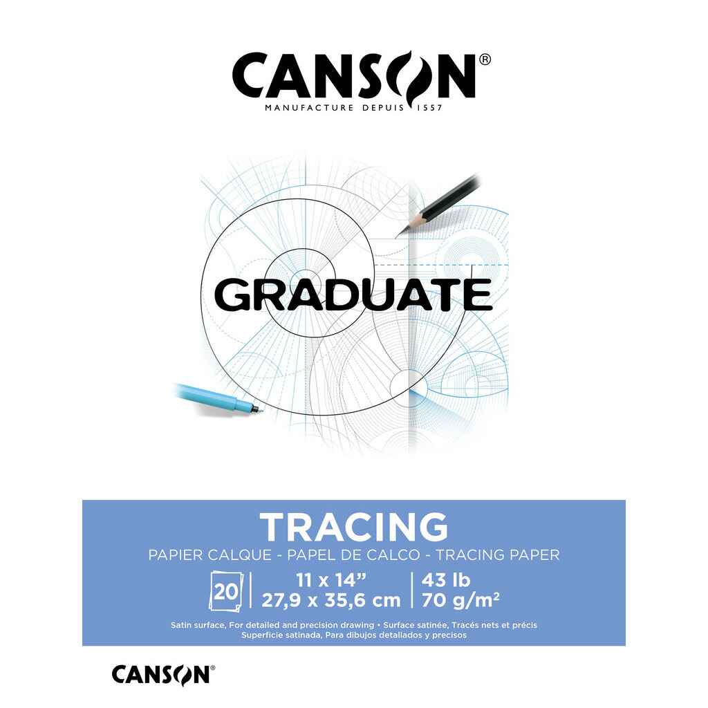 Canson Graduate Tracing Pad 11in x 14in, 20 Sheets