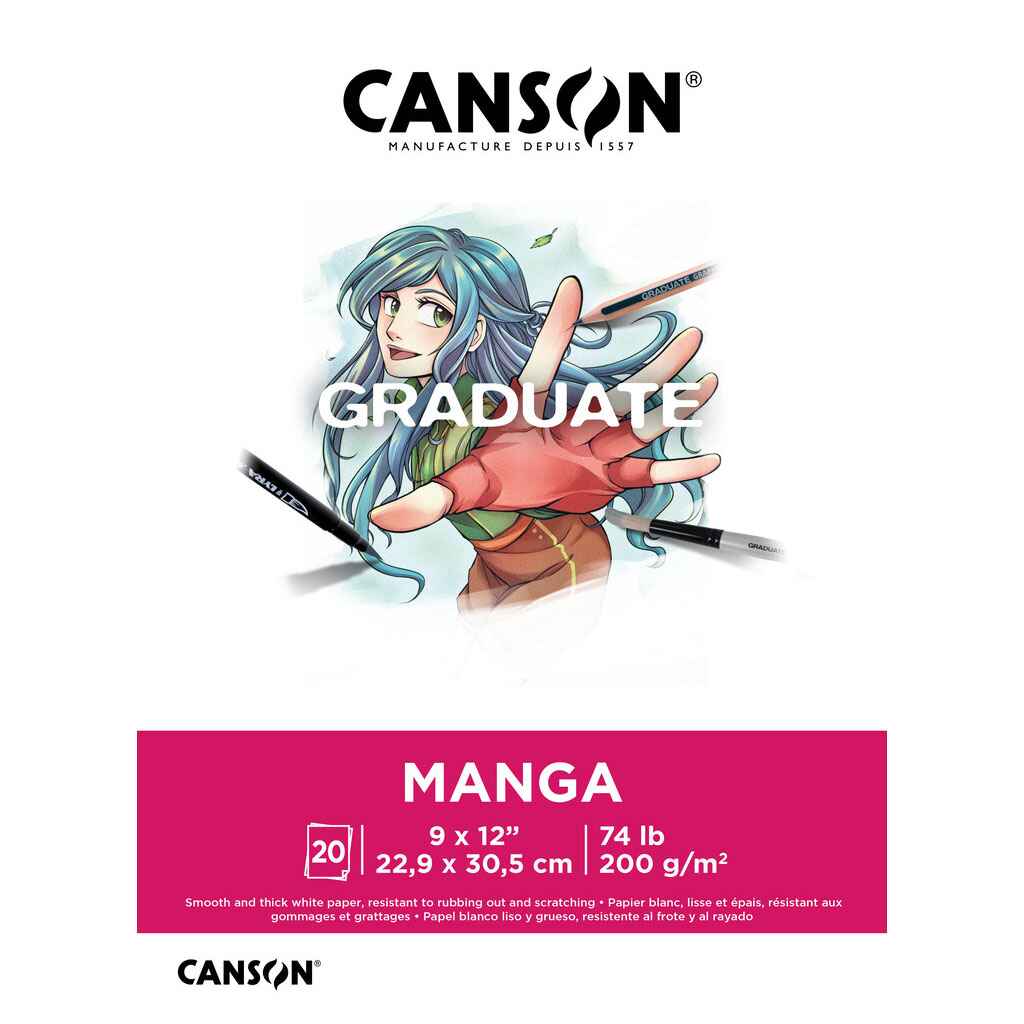 Canson Graduate Manga Pad 9in x 12in, 20 Sheets
