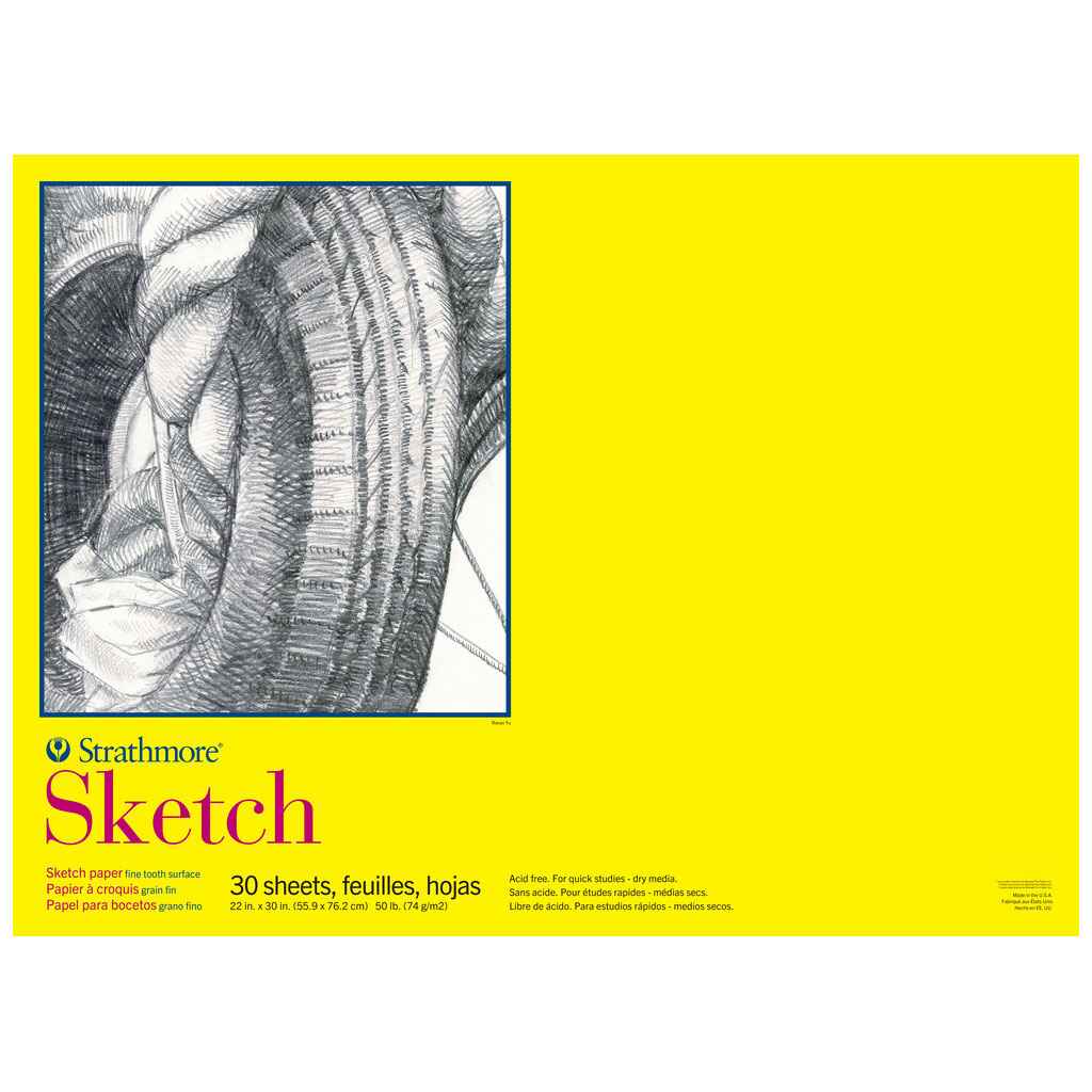 Sketch Paper Pads 300 Series, Glue-Bound, 22in x 30in, 30 Sheets