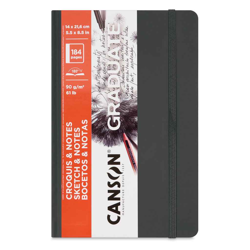 Graduate Sketch &amp; Notes Book 14cm x 21cm, Hardcover Dark Gray