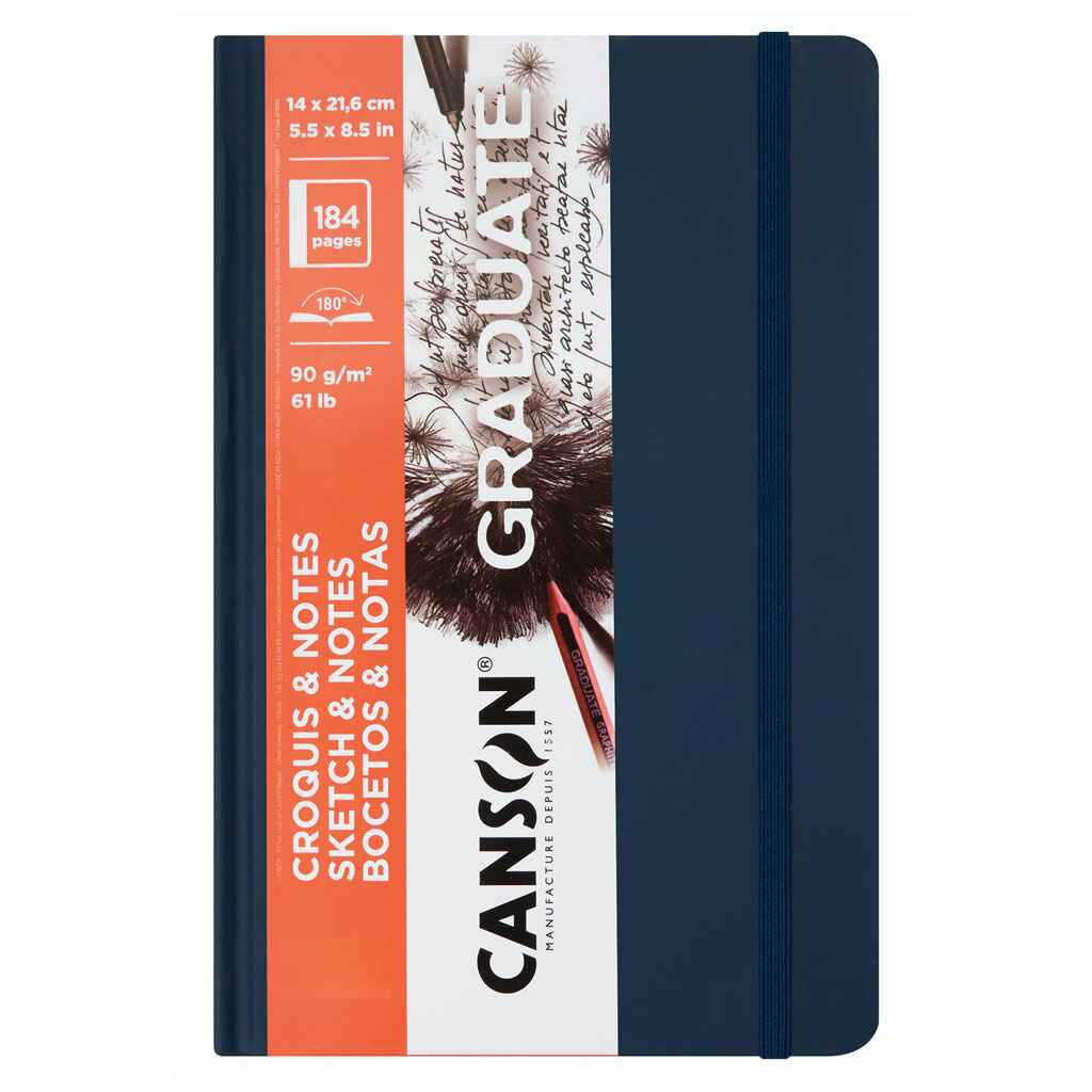 Graduate Sketch &amp; Notes Book 14cm x 21cm, Hardcover Dark Blue