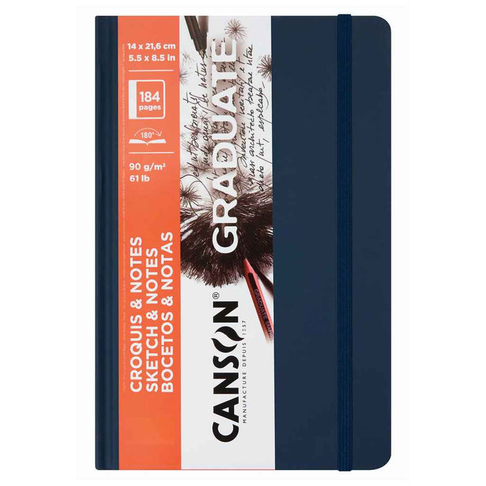 Graduate Sketch & Notes Book 14cm x 21cm, Hardcover Dark Blue