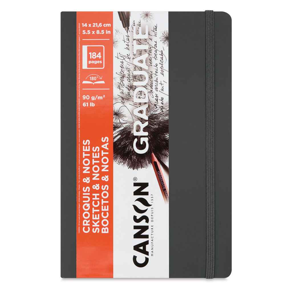 Graduate Sketch &amp; Notes Book 14cm x 21cm, Softcover Dark Gray