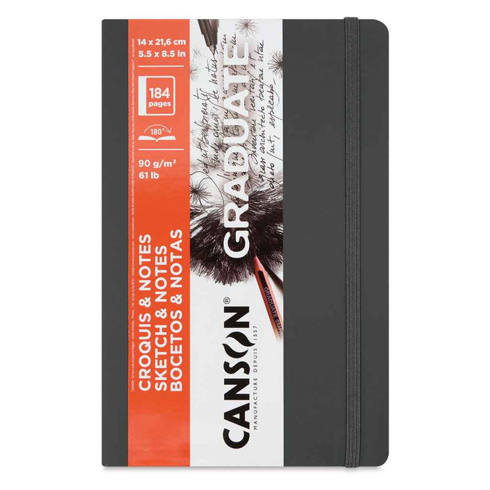 Graduate Sketch & Notes Book 14cm x 21cm, Softcover Dark Gray