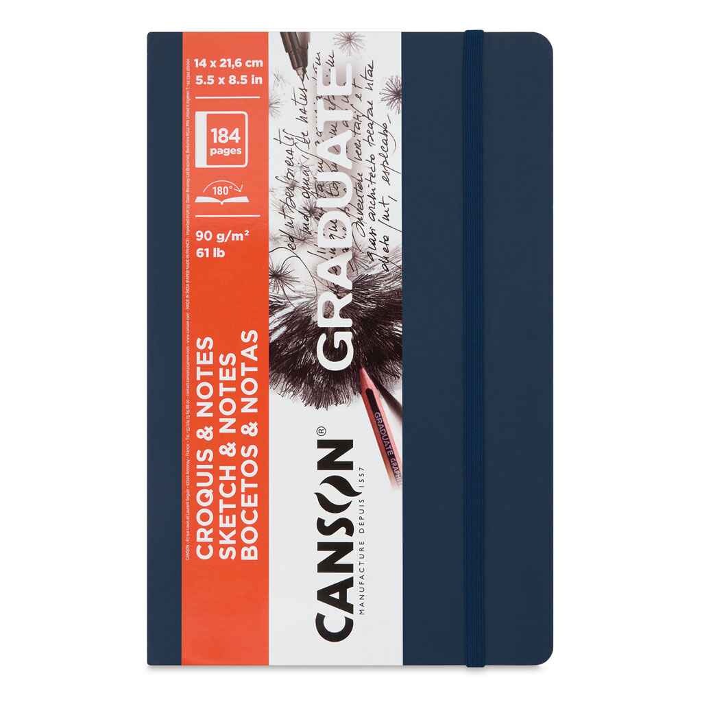 Graduate Sketch &amp; Notes Book 14cm x 21cm, Softcover Dark Blue