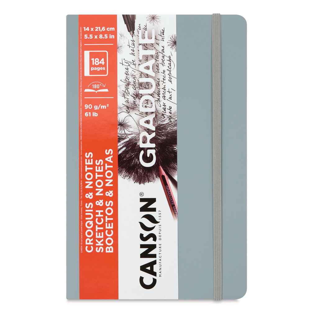 Graduate Sketch &amp; Notes Book 14cm x 21cm, Softcover Light Grey