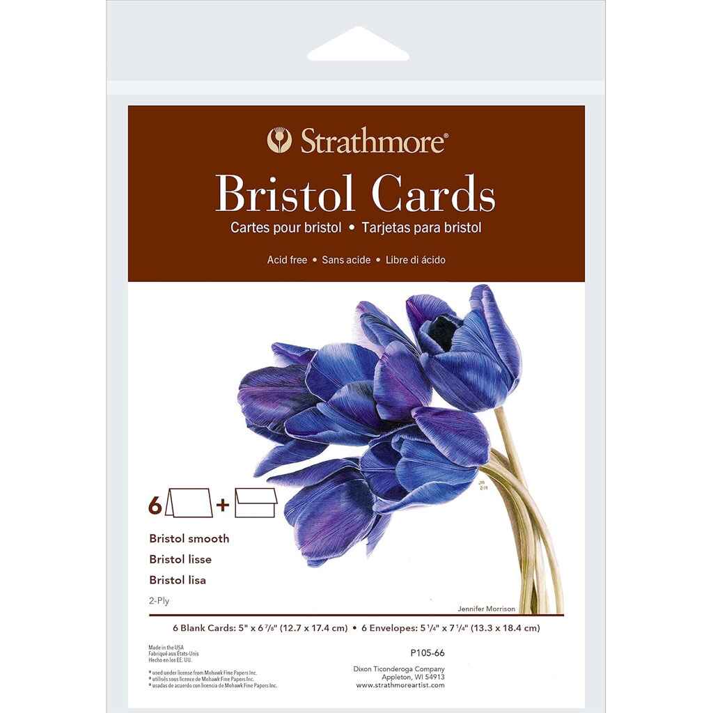 400 Series Bristol Cards Full Size 5in x 6-7/8in, 6ct