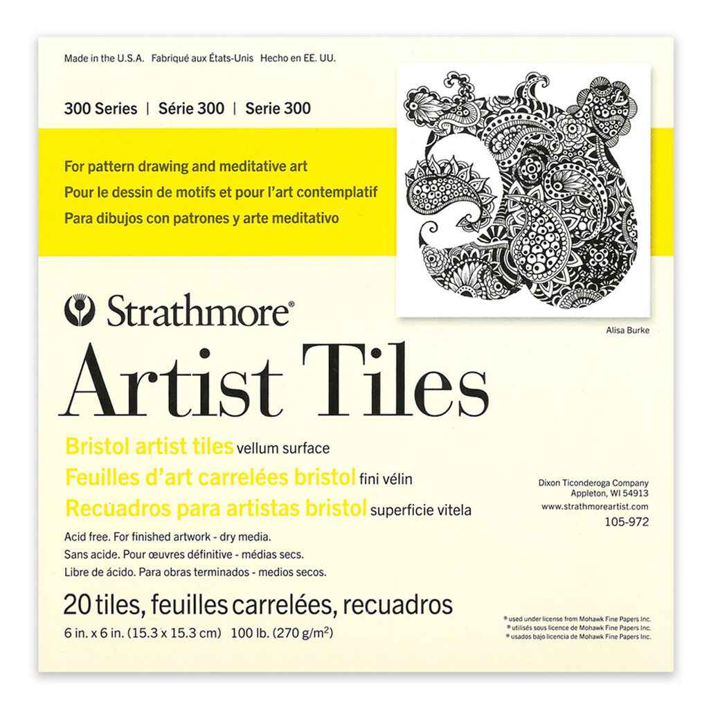 Strathmore Artist Tiles 300 Bristol Vellum 6in x 6in, 20 Sheet