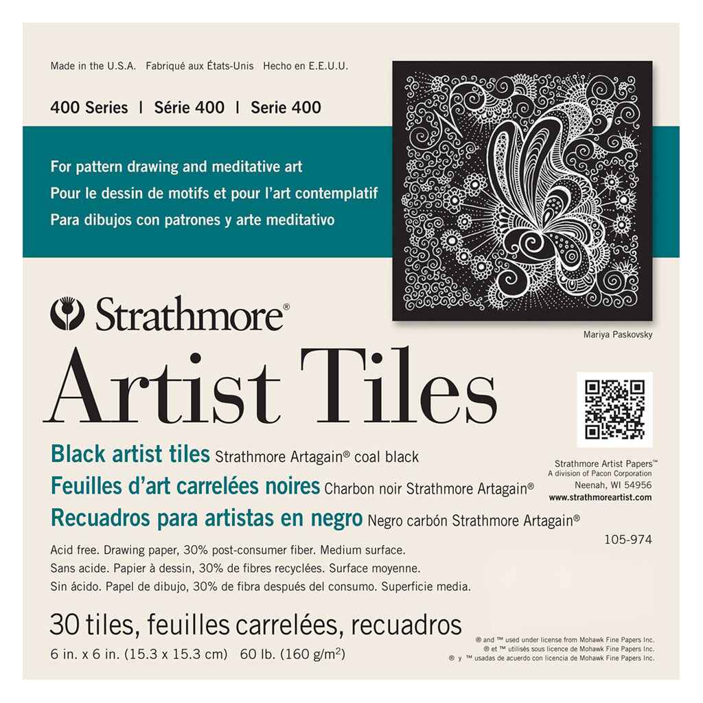 Strathmore Artist Tiles 400 Series Black, 6in x 6in, 30 Sheet