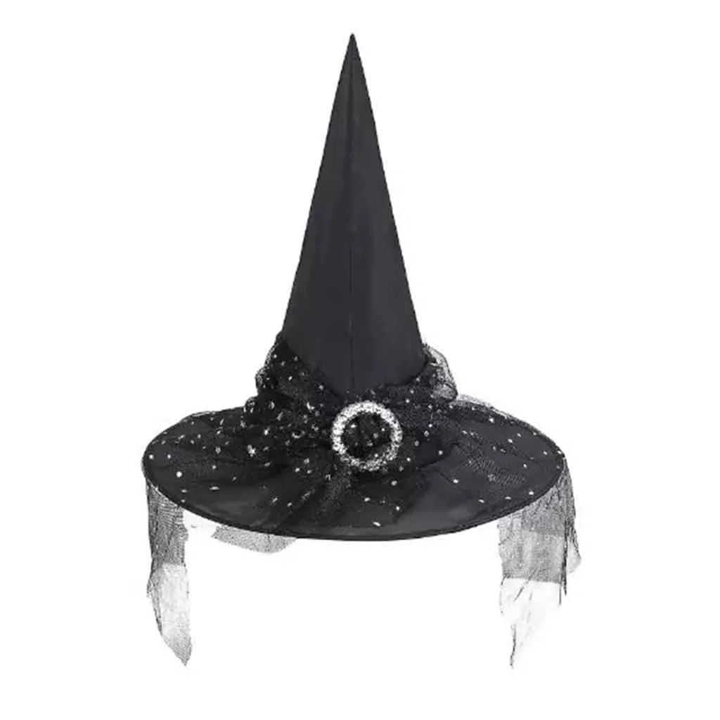 Witch Hat with Lace Trim