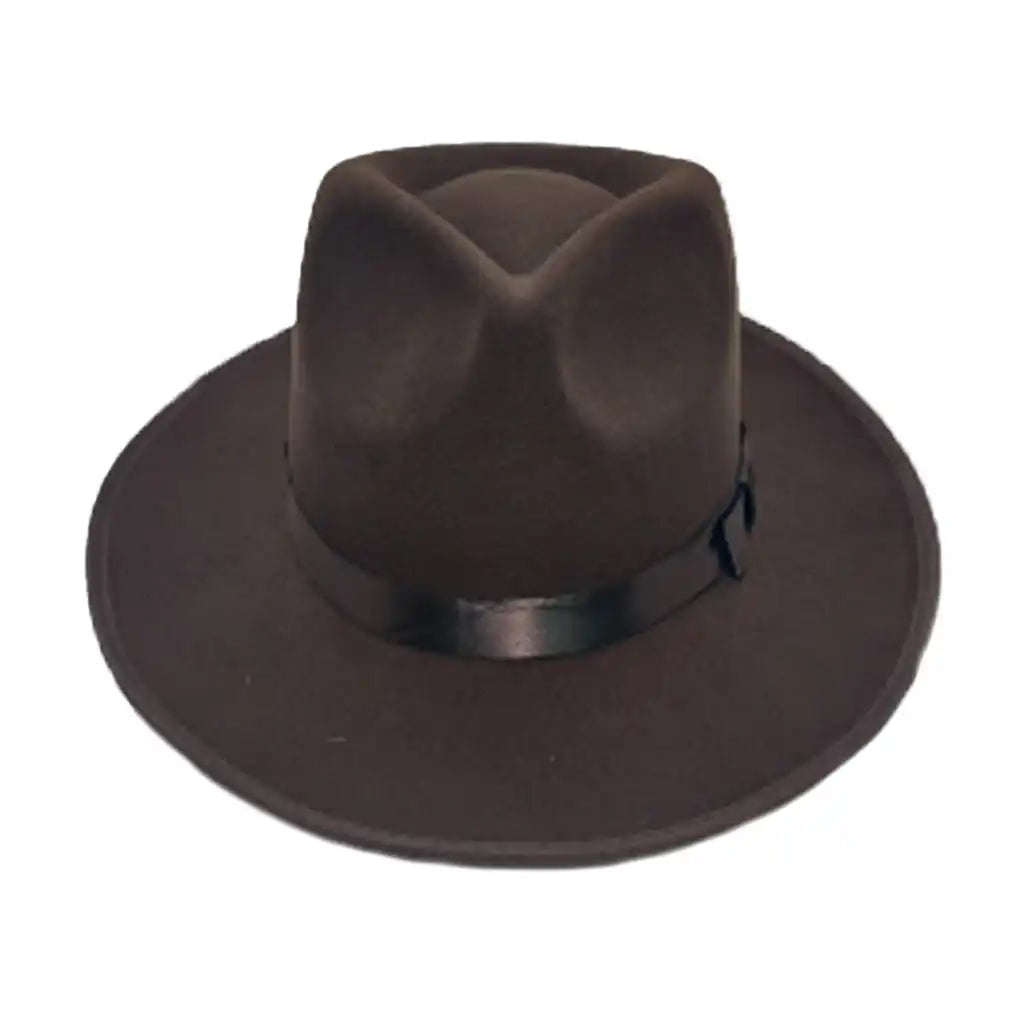 Wide Brim Brown Fedora