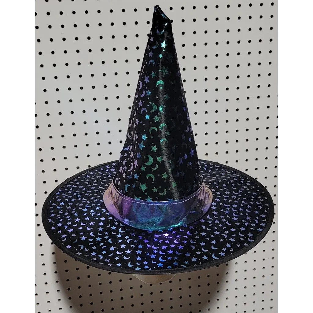 Irridescent Witch Hat With Stars