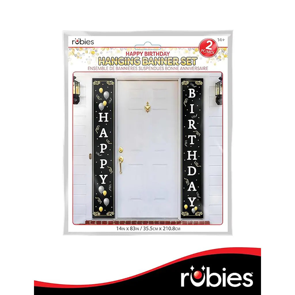 Birthday Party Fabric Banner with Dowel, 84in