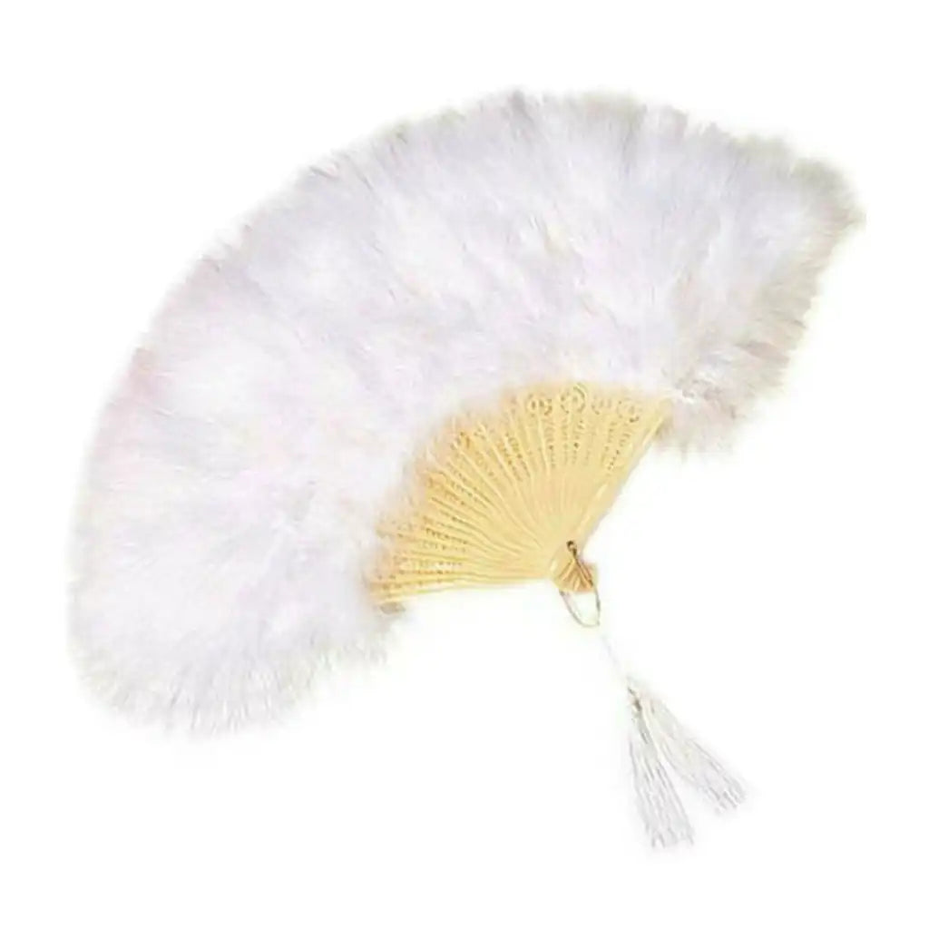 Marabou Feather Fan, White