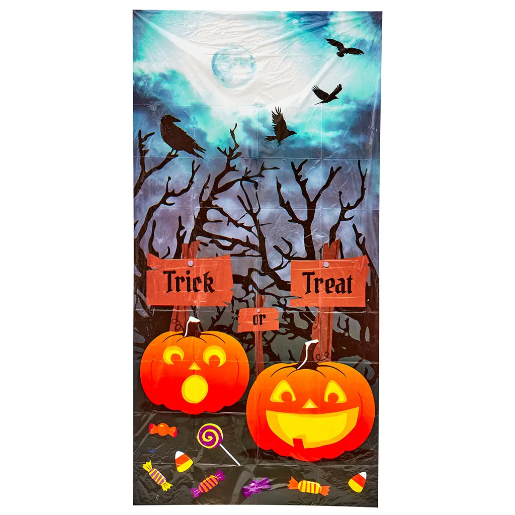 Halloween Trick Or Treat  Door Cover, 30in x 60in
