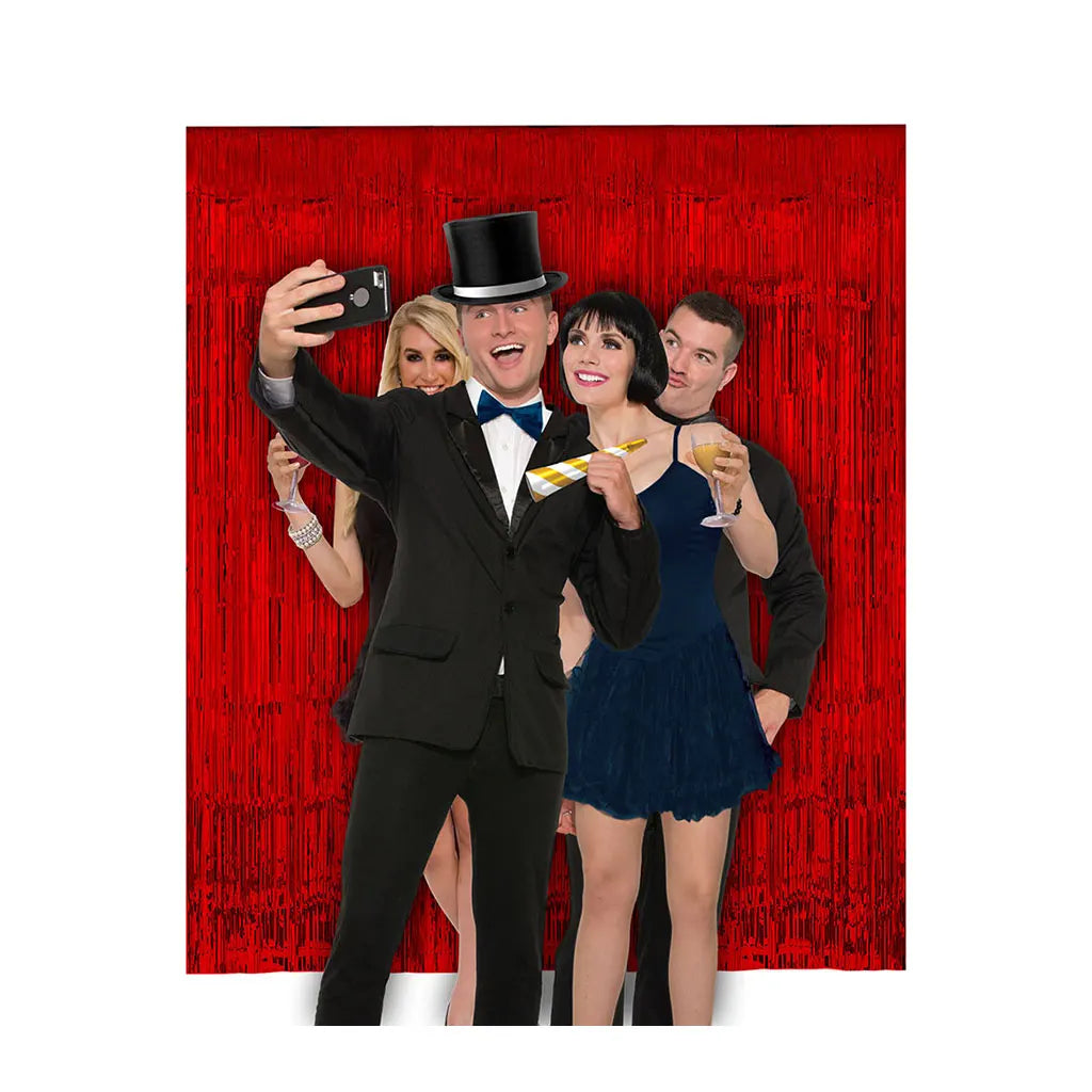 Red Foil Backdrop, 8ft x 6ft