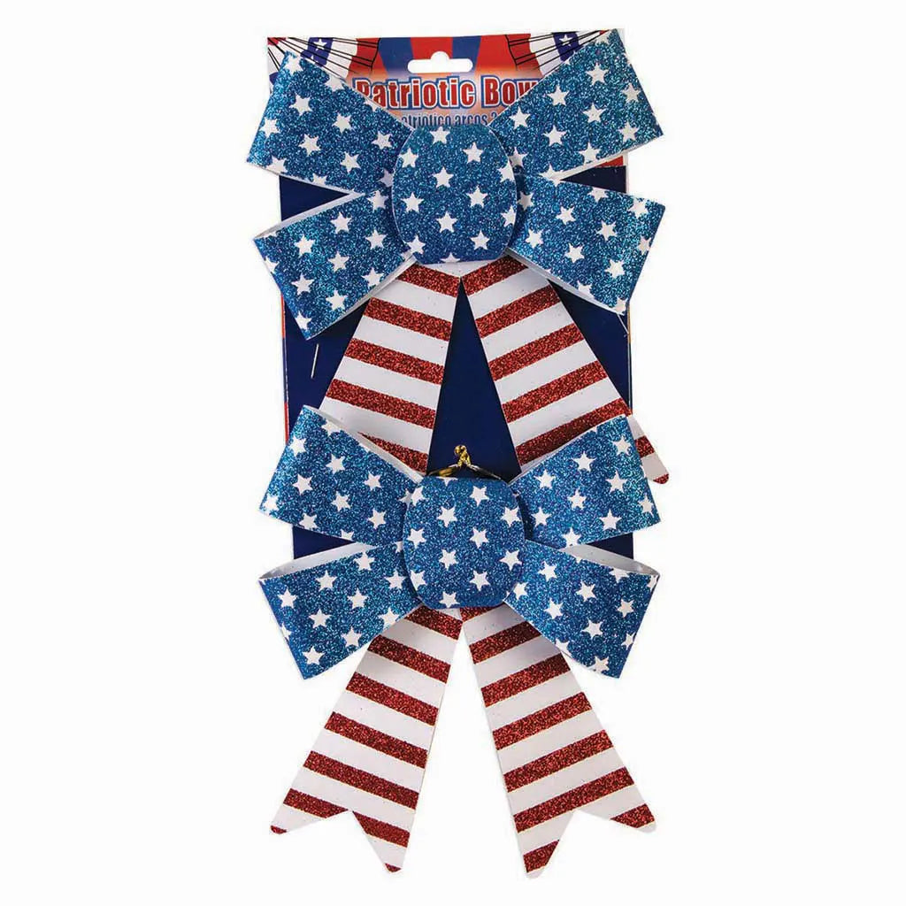 Patriotic Glitter Bow Set