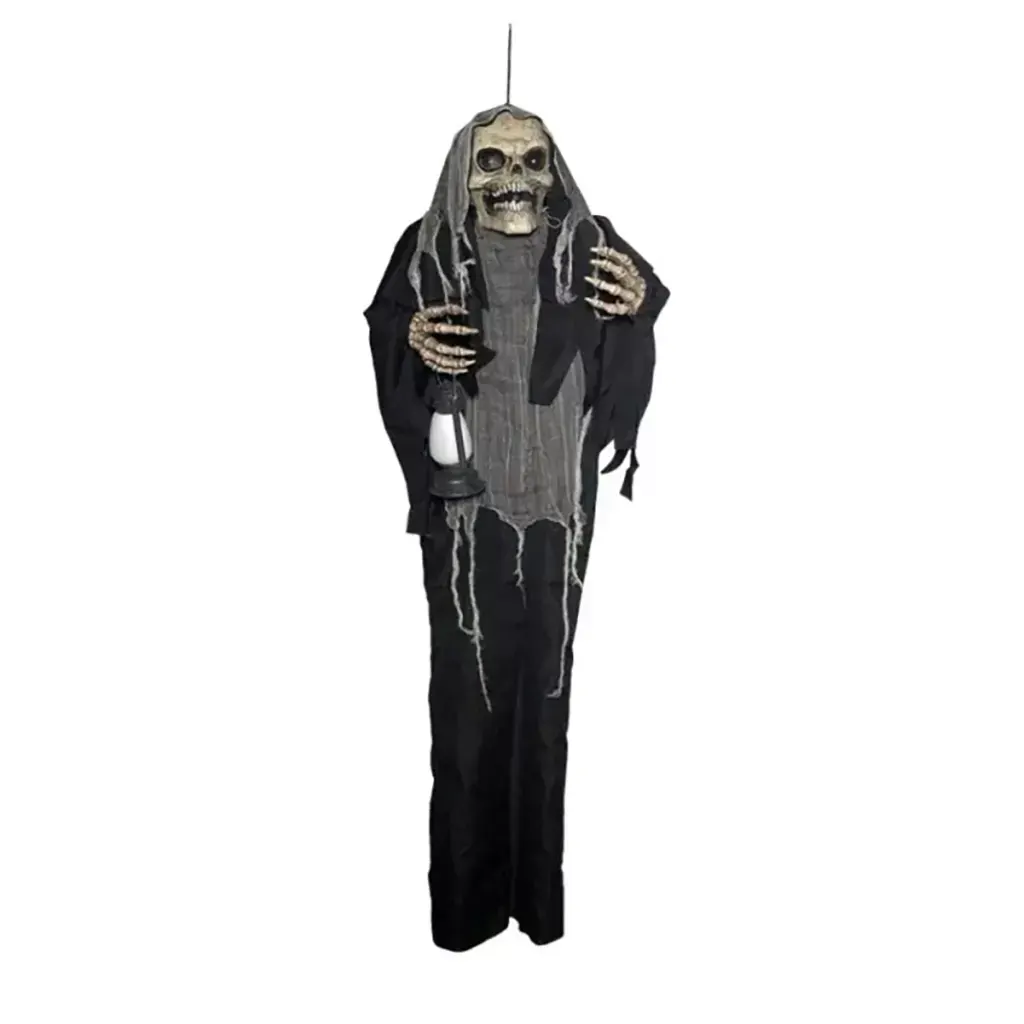 Hanging Light Up Reaper with Lantern, 6ft