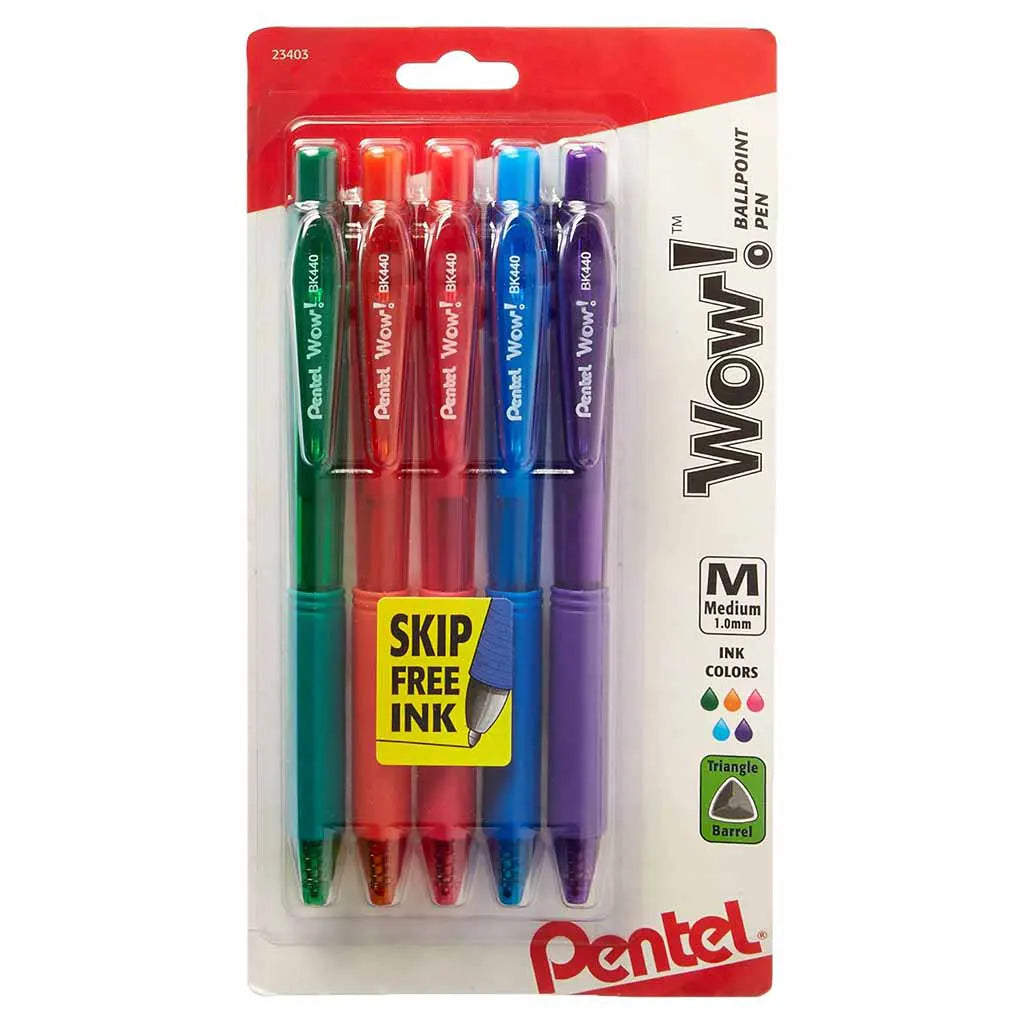 Wow Ballpoint Pens Green Orange Pink Sky Violet