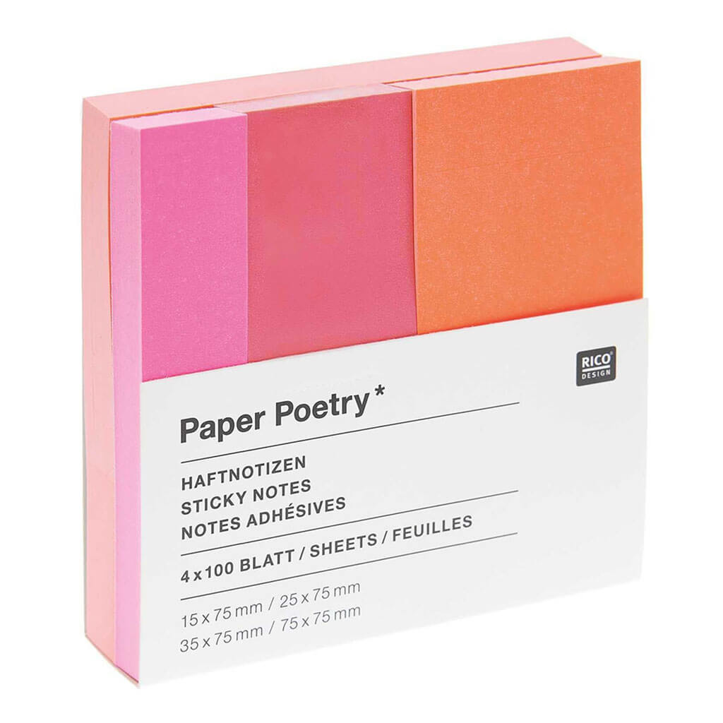 Sticky Note Sets Neon Pink/Orange Set/4