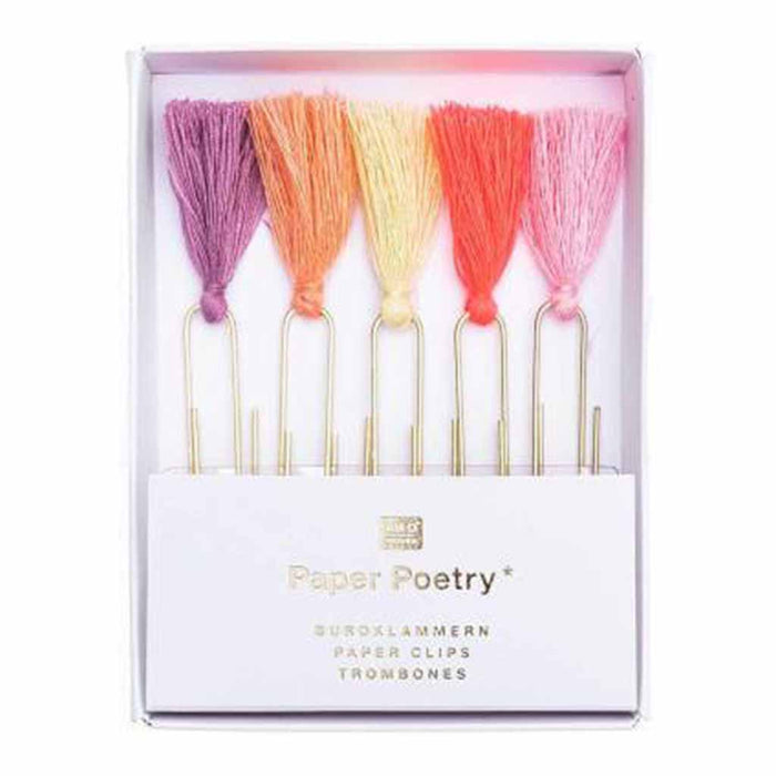 Paper Clips with Tassel Pink Set/5
