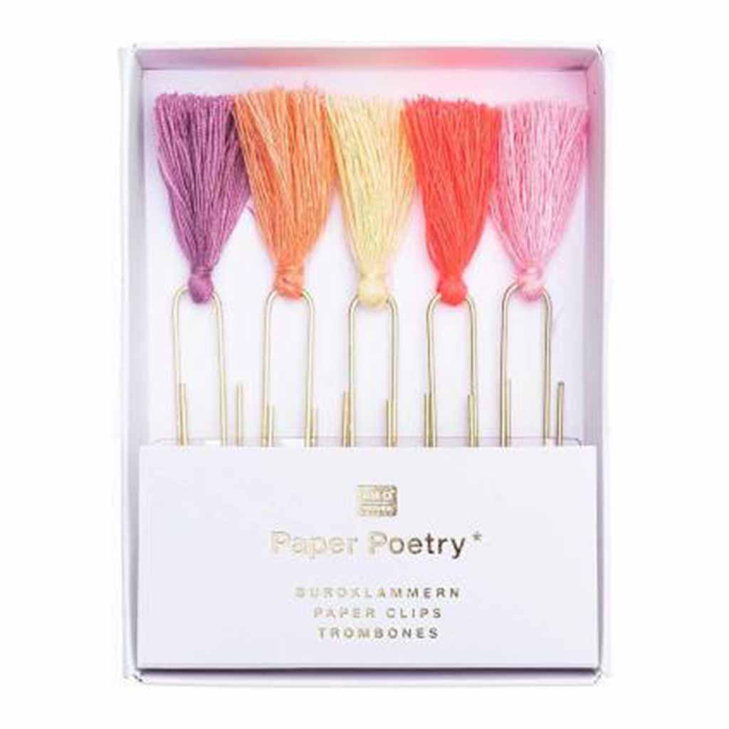 Paper Clips with Tassel Pink Set/5