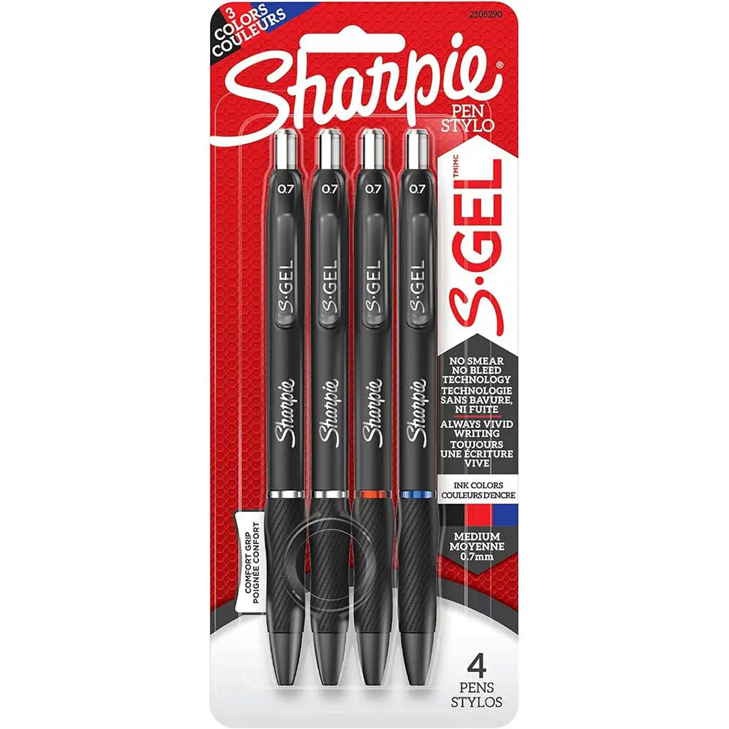 Sharpie Gel 0.7mm 4ct, Assorted