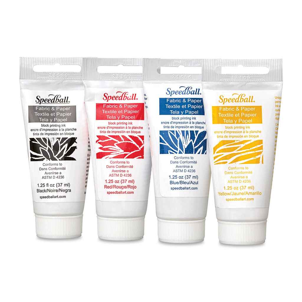 Fabric and Paper Block Printing Ink Set of 4