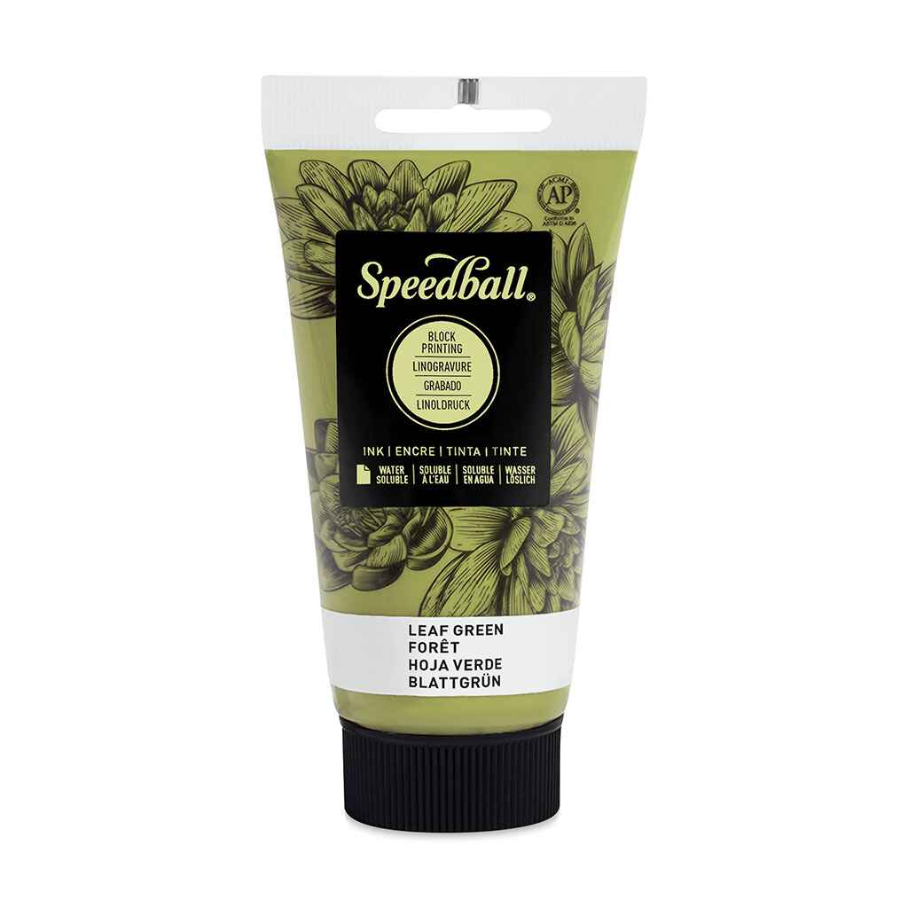 Water-Soluble Block Printing Ink 2.5oz, Leaf Green