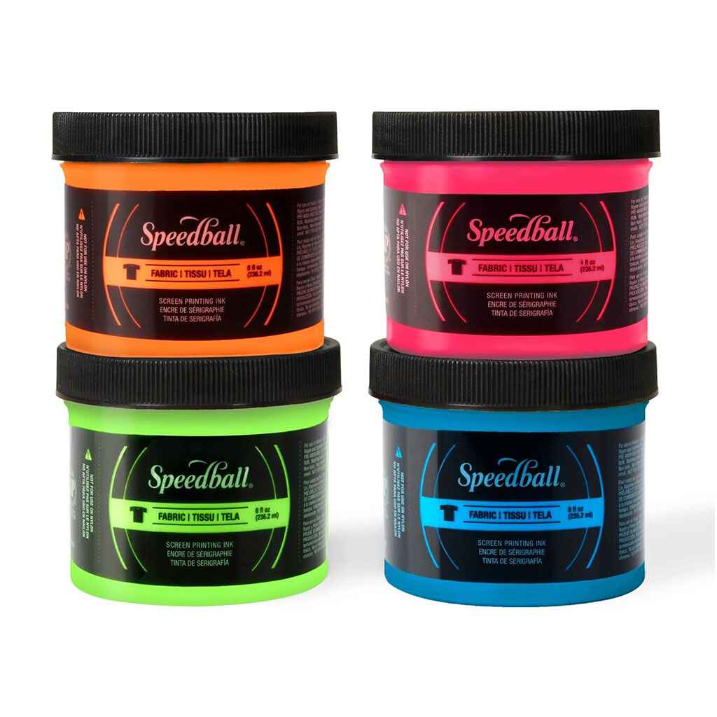 Fabric Screen Printing Ink Set 4oz, Fluorescent