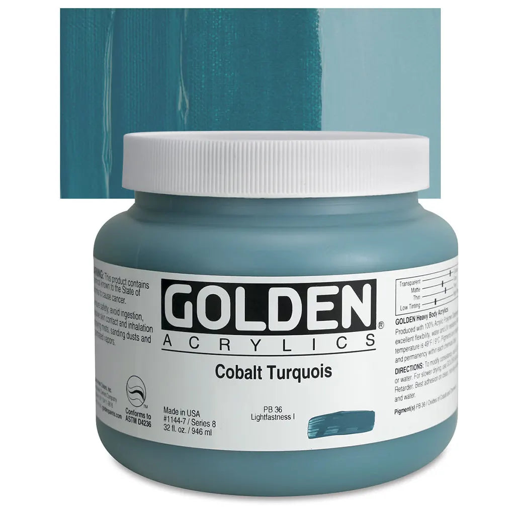 Heavy Body Acrylic SR8 32oz, Cobalt Turquoise