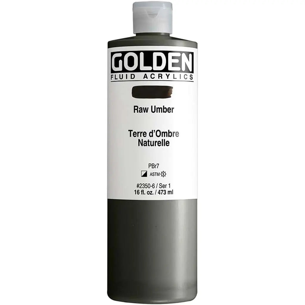 Fluid Acrylic Paint Raw Umber 16oz Cylinder