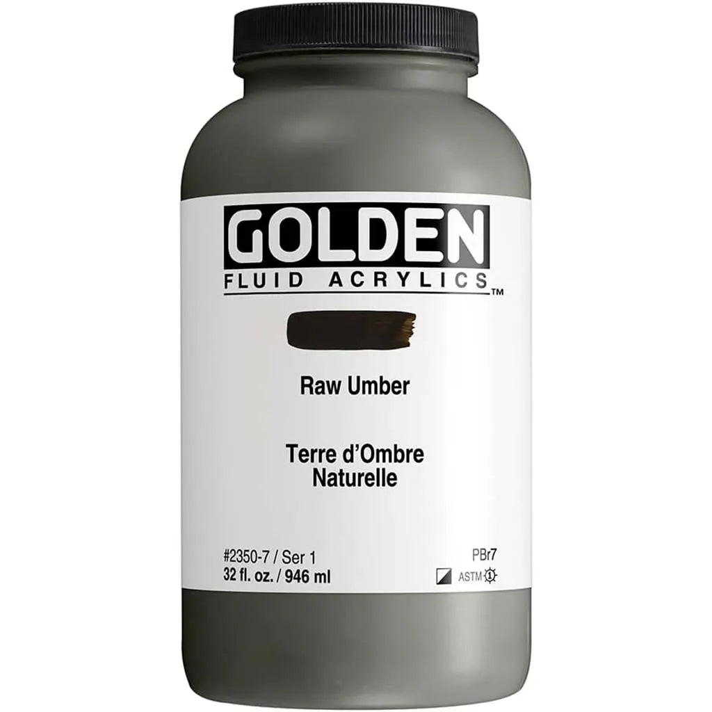 Golden Fluid Acrylic SR1 32oz, Raw Umber
