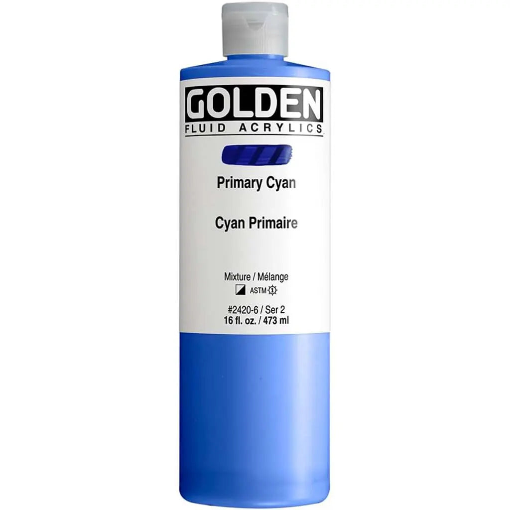 Golden Fluid Acrylic SR2 16oz, Primary Cyan