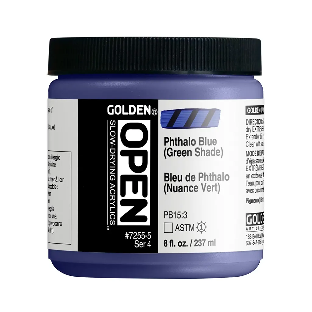 OPEN Slow Drying Acrylic SR4 8oz, Phthalo Blue
