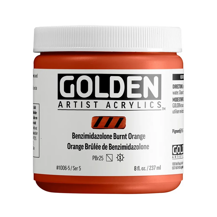 Golden Heavy Body Acrylic 8oz Benz Burnt Orange S5