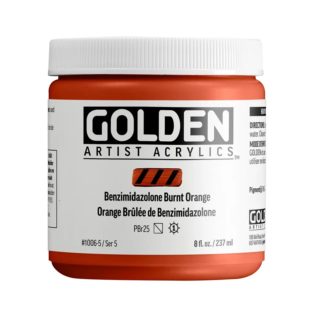 Golden Heavy Body Acrylic 8oz Benz Burnt Orange S5